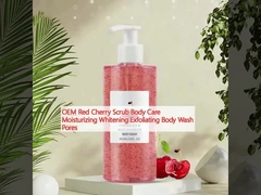 OEM Red Cherry Scrub Chăm sóc cơ thể ẩm ướt tẩy trắng lột da rửa cơ thể lỗ chân lông